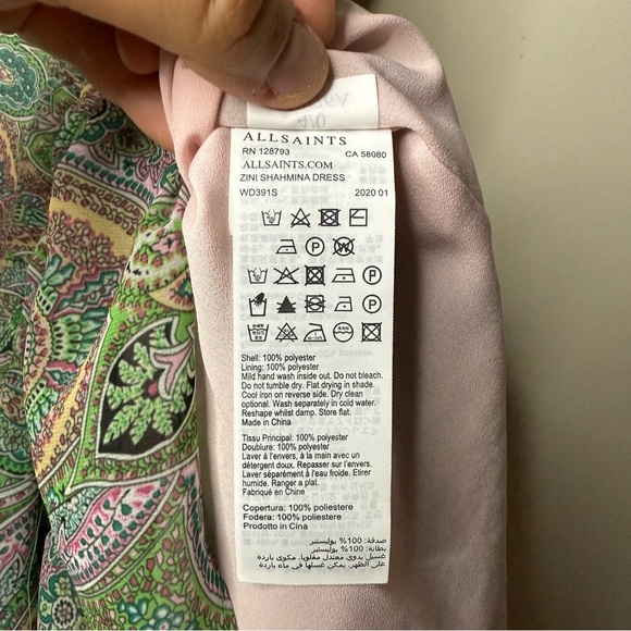 ALL SAINTS Zina Shahmina Paisley Floral Ruffle Wrap Style Spring Mini Dress - Picture 11 of 11